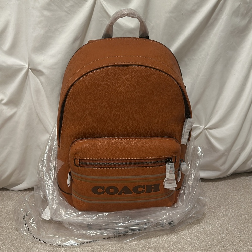 Brand New Coach West Backpack with Coach Stripe in Canyon - Picture 7 of 7